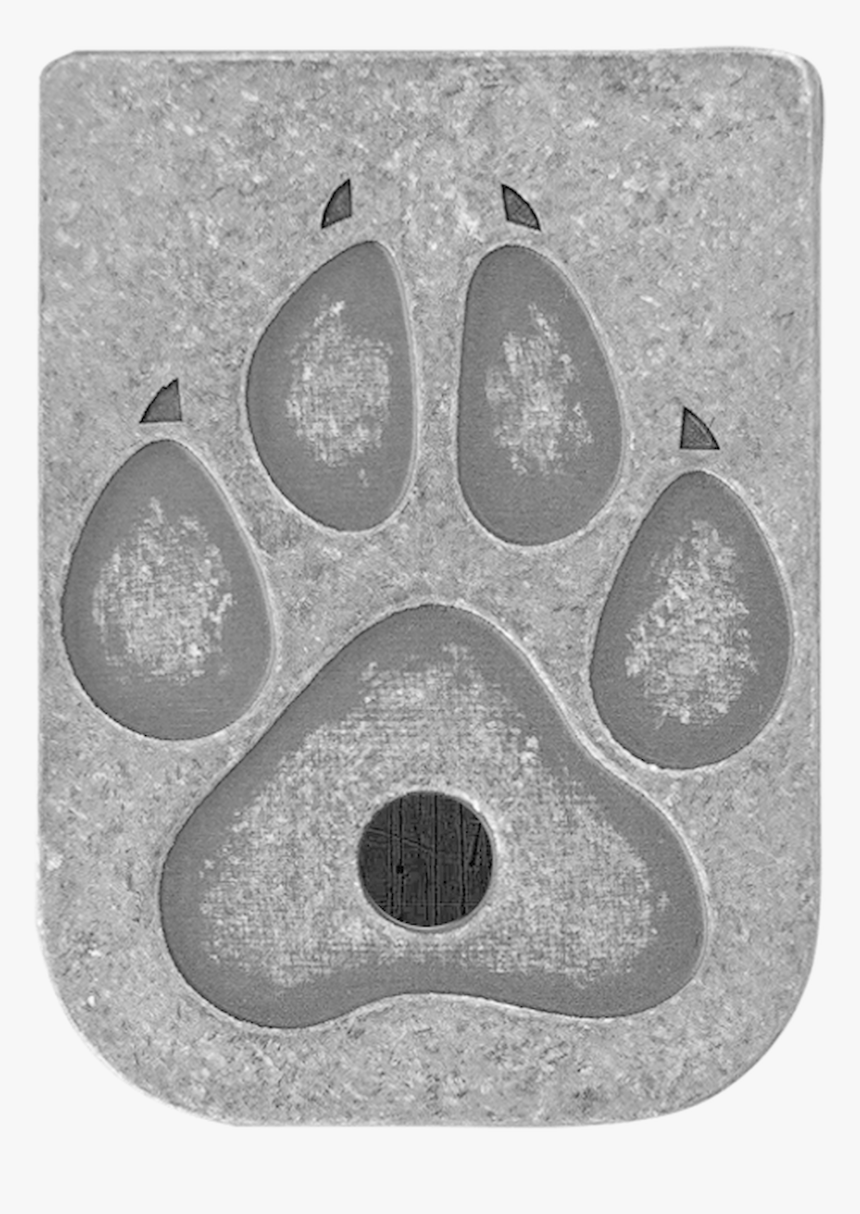 Dog Paw Stainless Steel Rugged Finish Mag Plate - Drop, HD Png Download