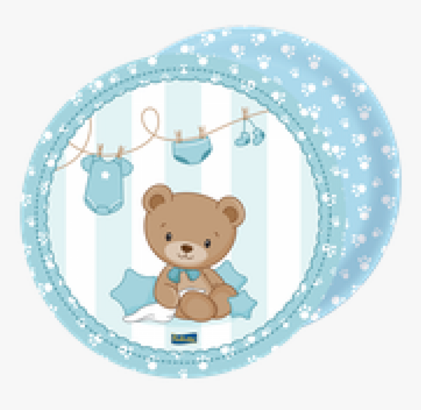 Prato De Papel Ursinho Azul - Ursinho Azul, HD Png Download