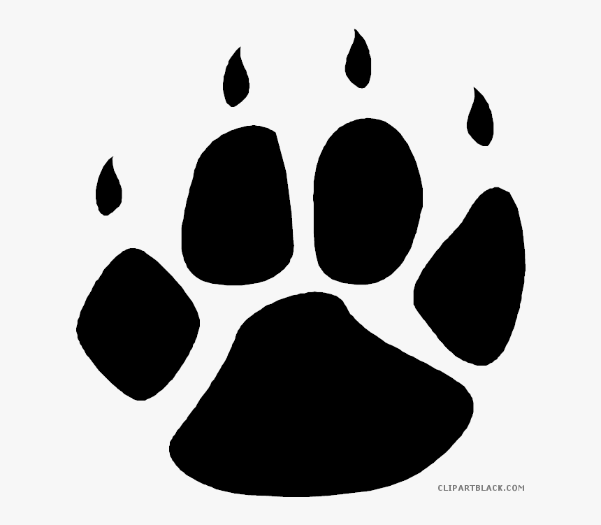 Print Clipartblack Com Animal - Bear Paw Print Clipart, HD Png Download
