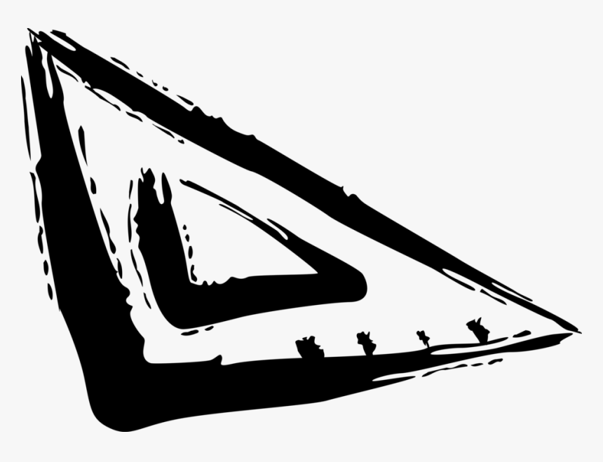 Vector Illustration Of Triangle Ruler, Rule Or Line - Illustration, HD Png Download