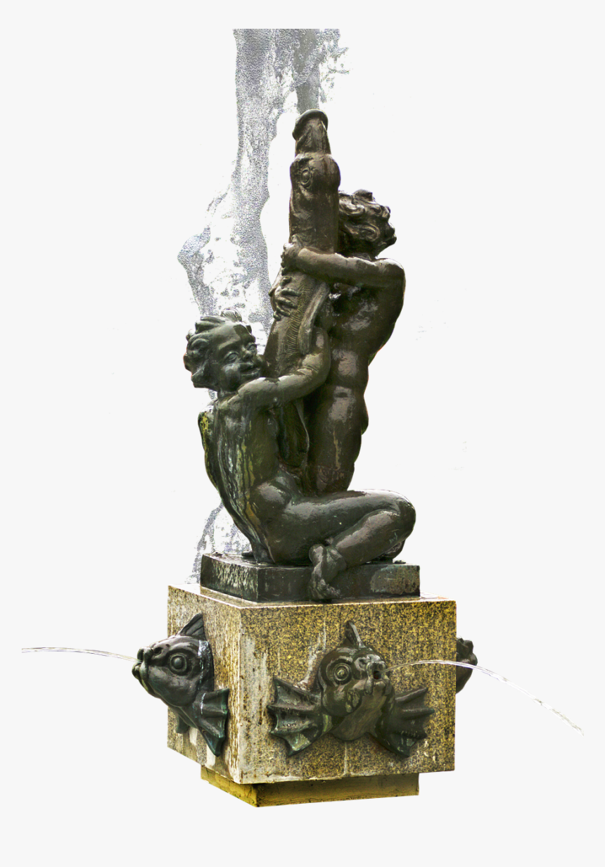Fountain Figures Fountain Bronze Figures Free Picture - Statue Water Fountains Png, Transparent Png