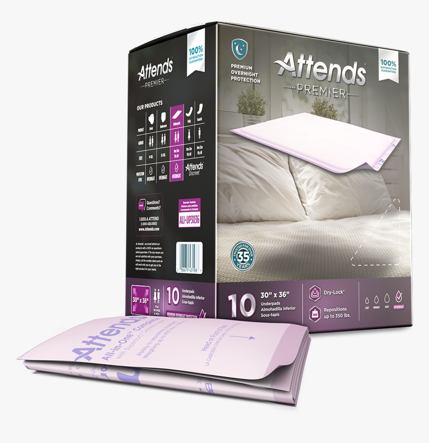 Attends Premier Underpad - Attends, HD Png Download