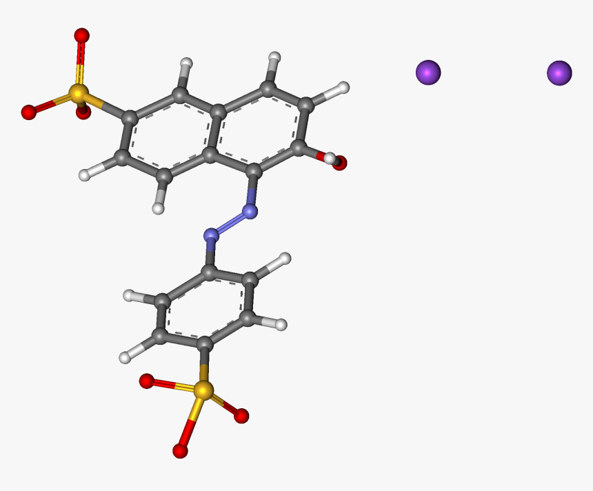 Sunset Yellow Fcf Ball And Stick - Sunset Yellow Food Dye, HD Png Download