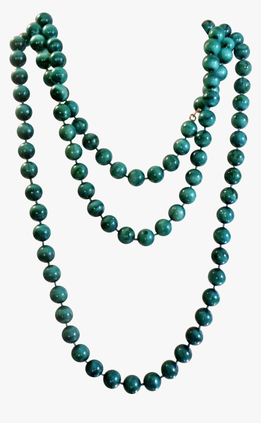 Beads Stylish Inspiration Ideas Vintage Teal Painted - Jade Beaded Gold Necklace, HD Png Download