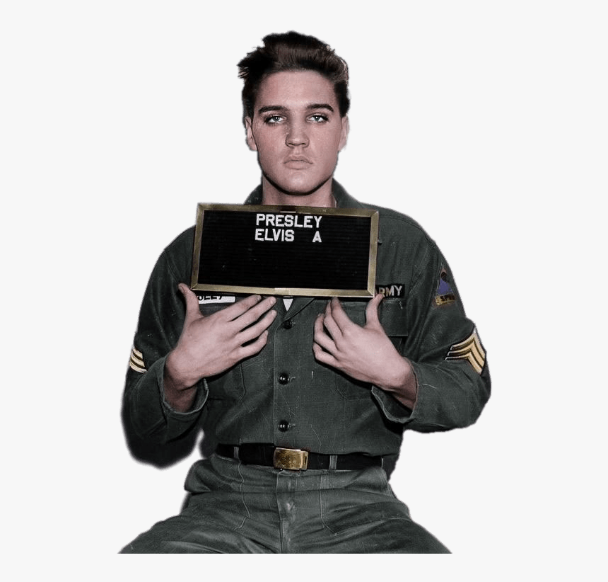 Elvis Presley Army Mugshot - Army Elvis Presley, HD Png Download