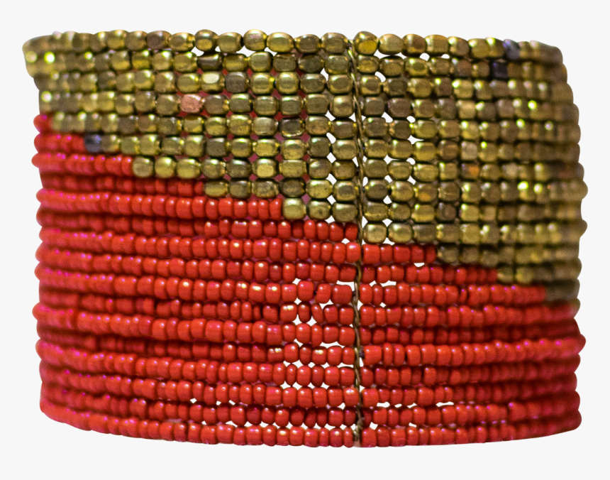 Red And Gold Beaded Bracelet - Bead, HD Png Download