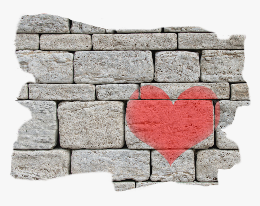 Heart On Cinder Block Wall - Loving People, HD Png Download