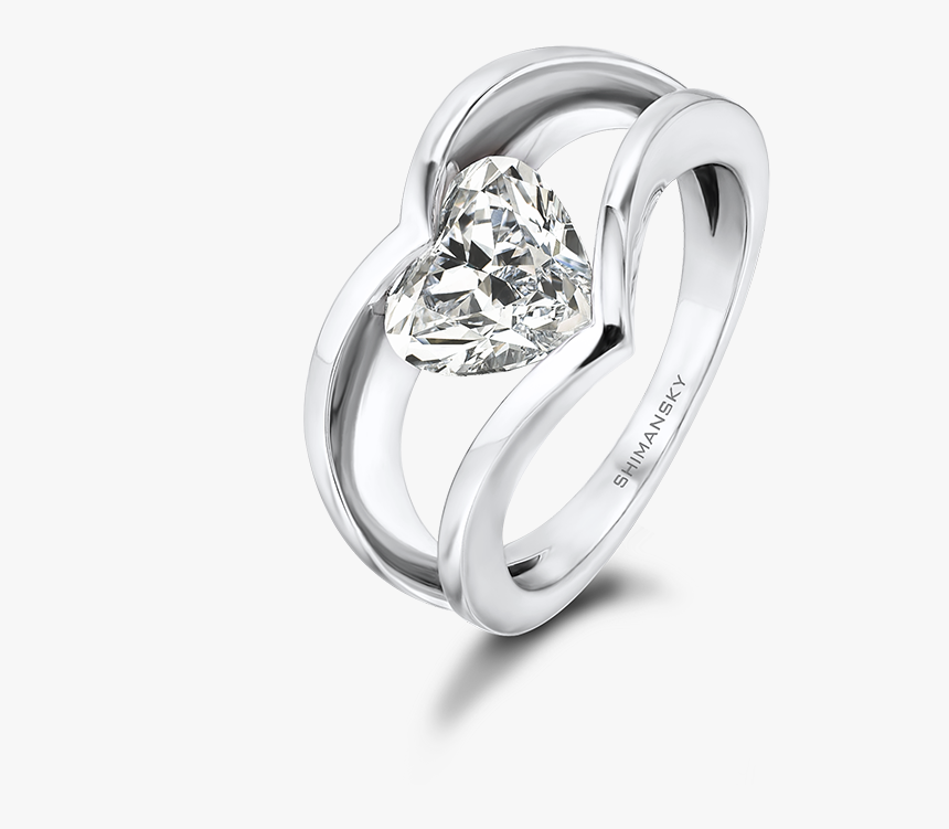 Heart Shaped Designer Millennium Shimansky Ring, HD Png Download