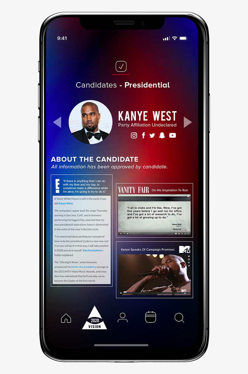 Kanye West App Iphonex Images, HD Png Download