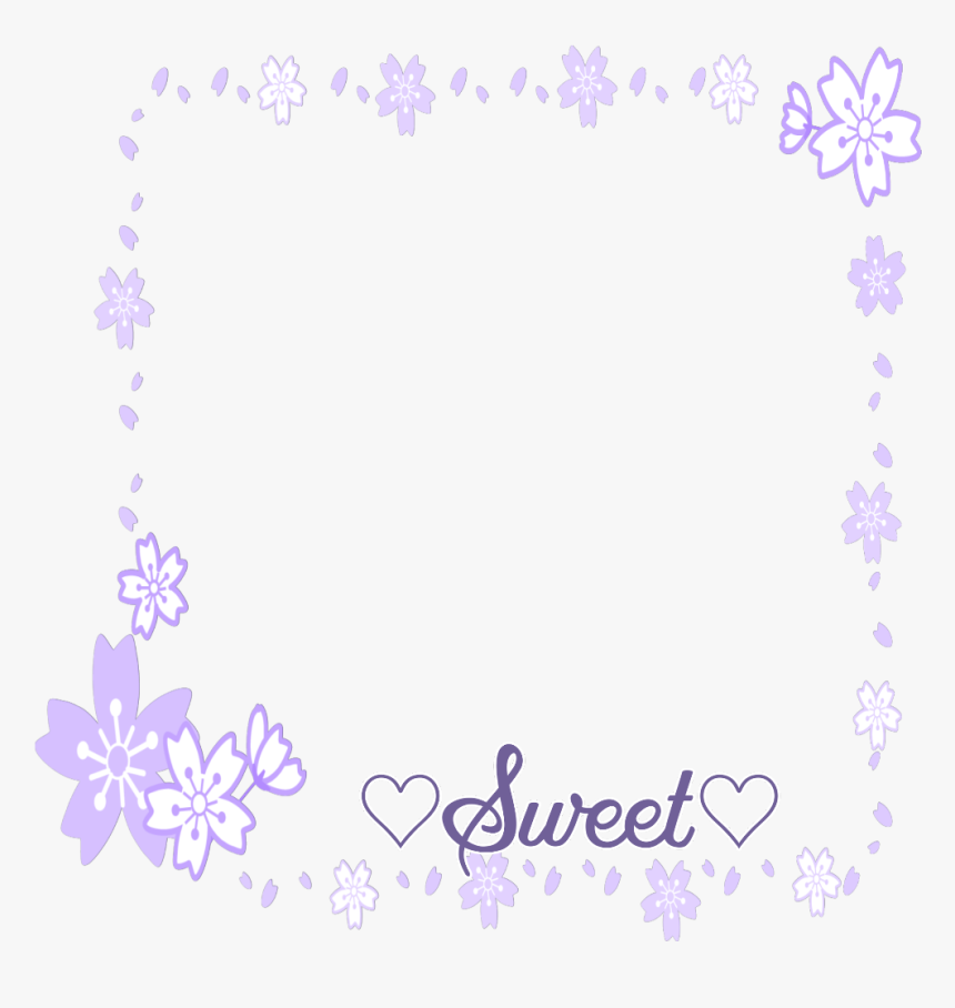 #mq #purple #flowers #flower #sweet #frame #frames, HD Png Download