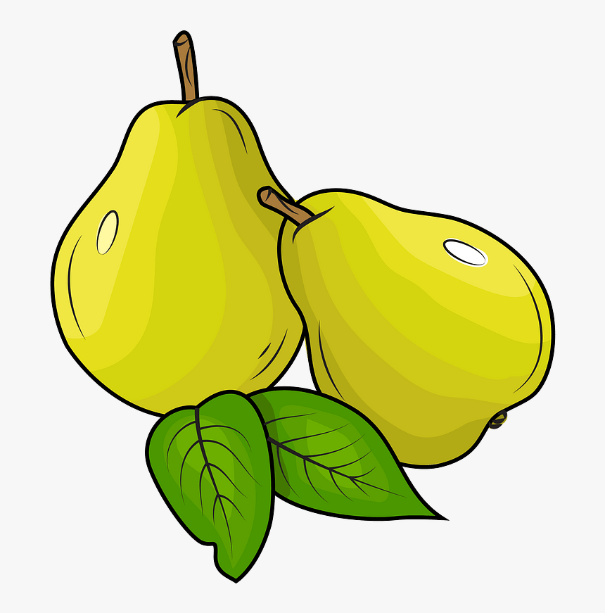 Pears With Leaves Clipart, HD Png Download