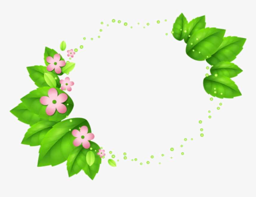 Free Png Download Green Spring Decor With Pink Flowers, Transparent Png