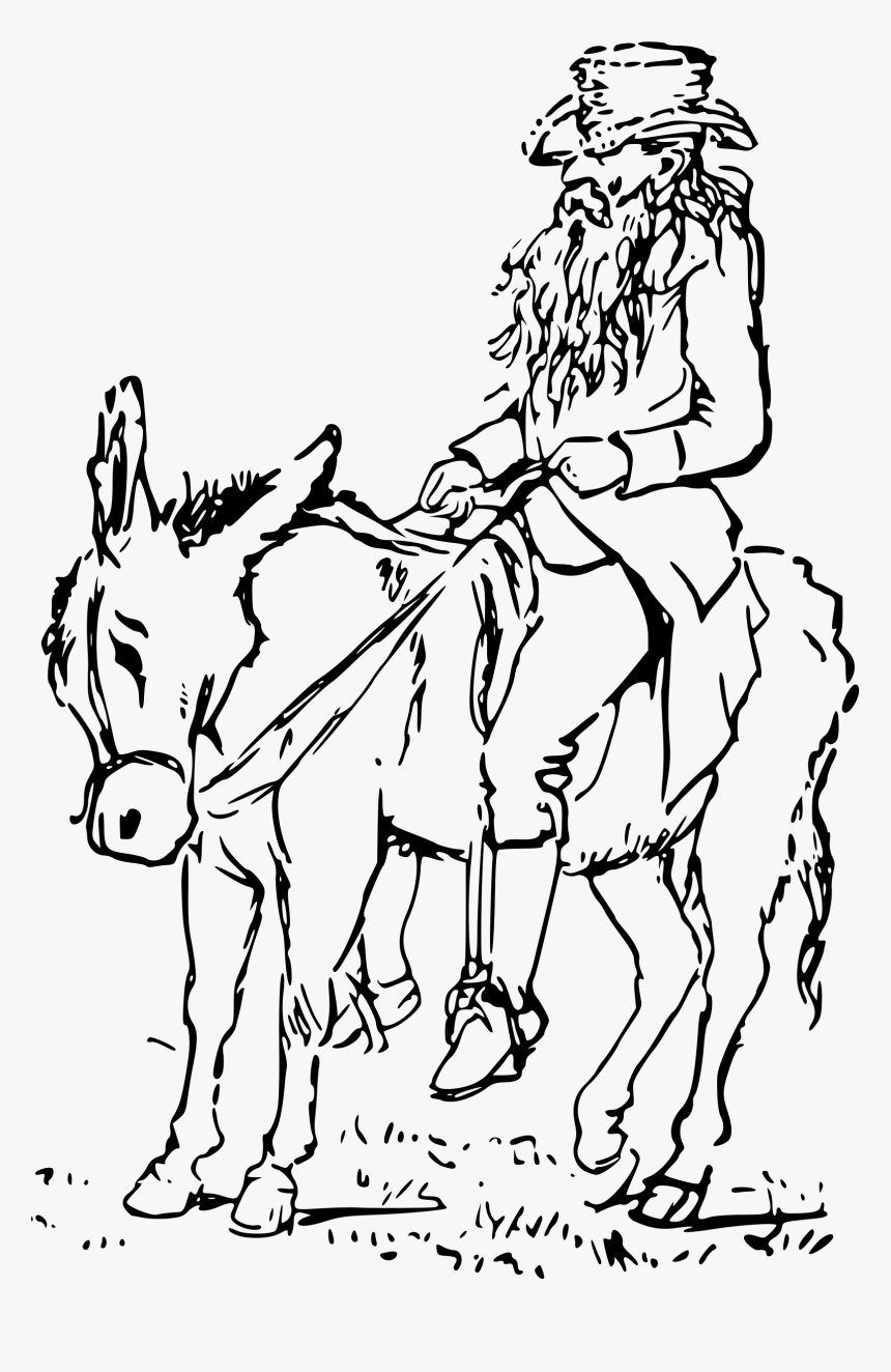 Old Man On Donkey Clip Arts, HD Png Download