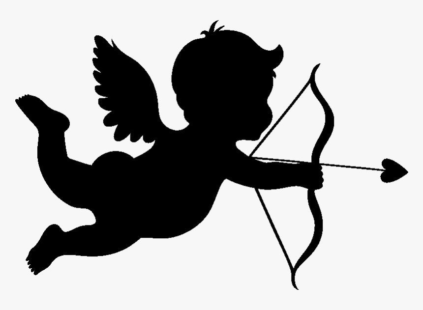 Cupid Silhouette Drawing, HD Png Download
