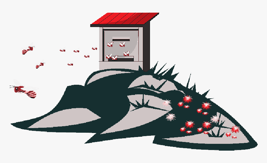 Home, Box, Wooden, Flowers, Cartoon, From, Grass, HD Png Download