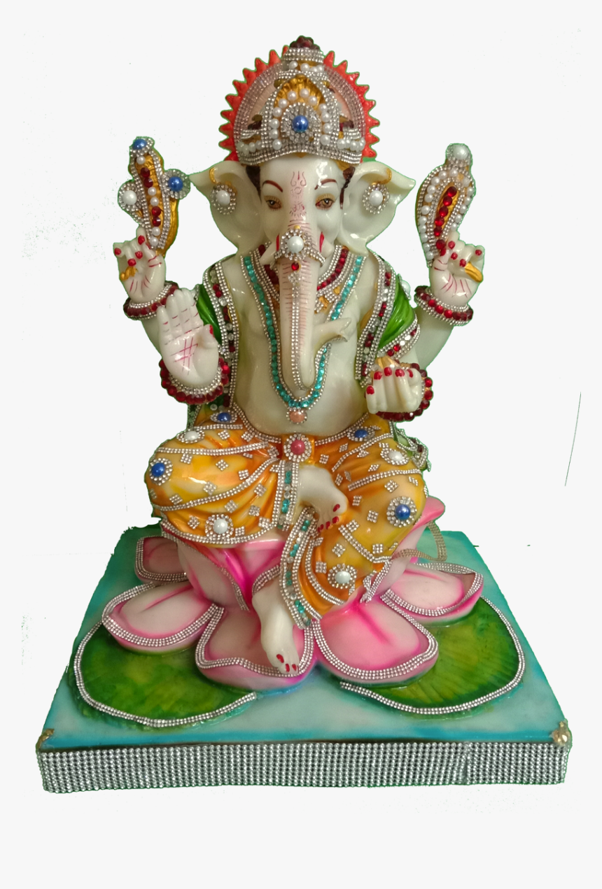Bhagwan Ganesh Designer Murti Sculpture Figurine , HD Png Download
