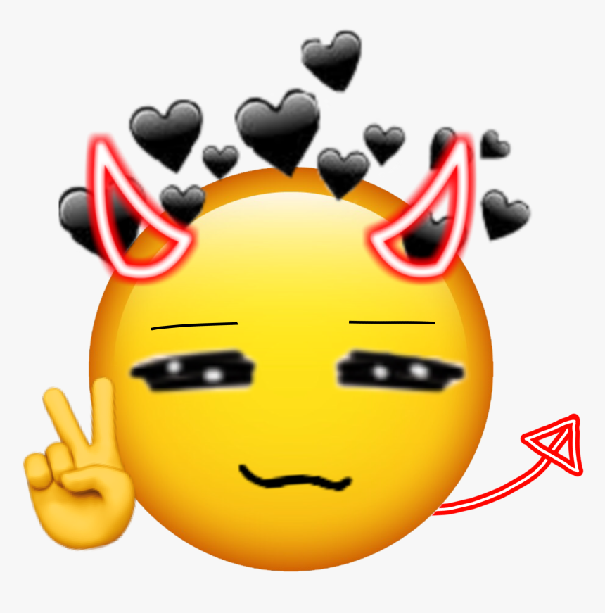 #devil #demon #emoji #emojiedit #peace, HD Png Download