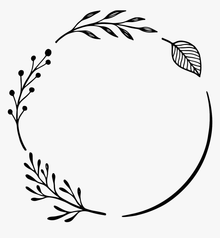 #laurel #wreath #handdrawn #round #circle #monogram, HD Png Download