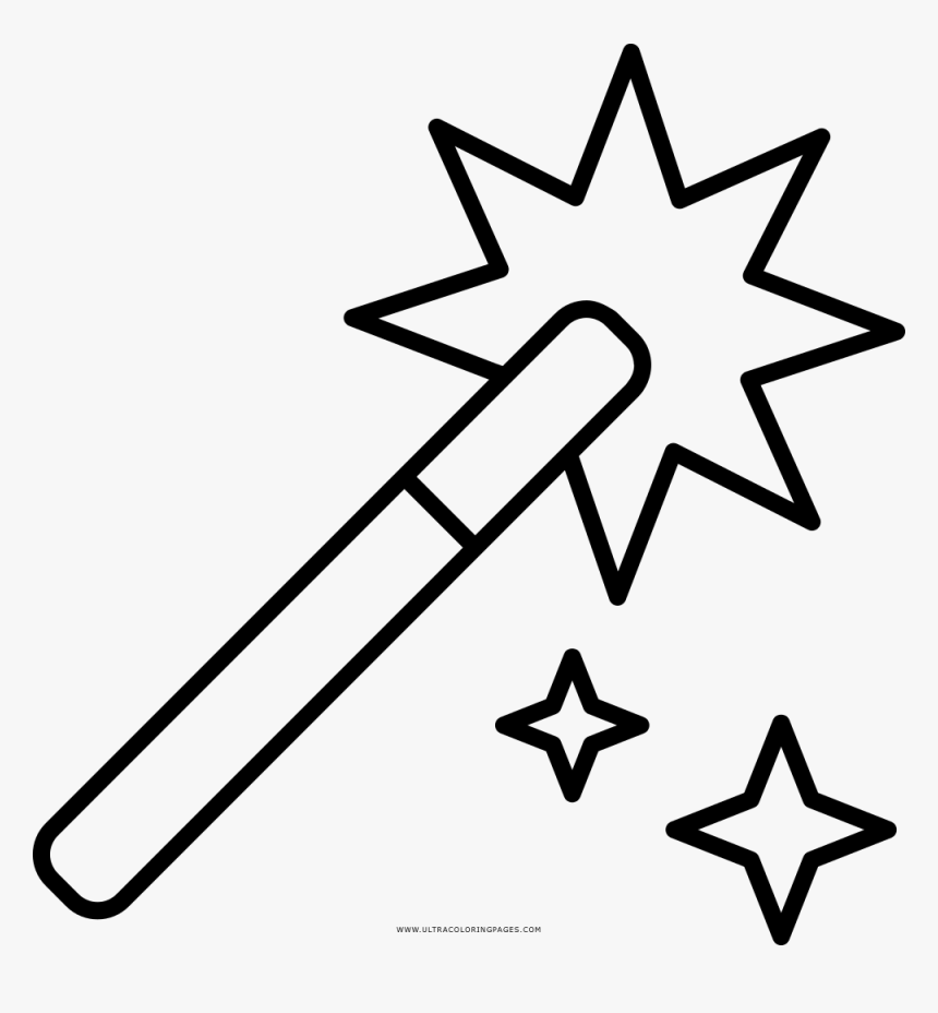 Magic Wand Coloring Page, HD Png Download