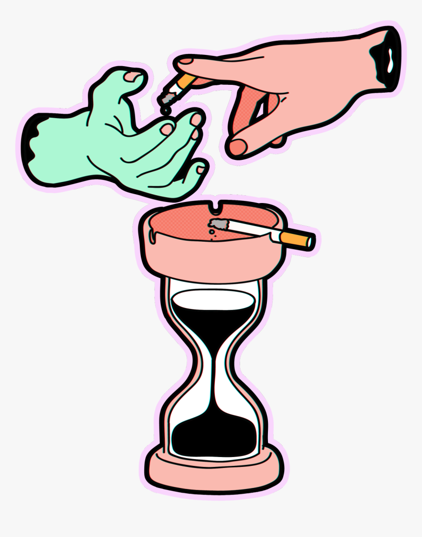 Smoke Cigarette Cigarette Hour Glass Glass Smoke Zombie, HD Png Download