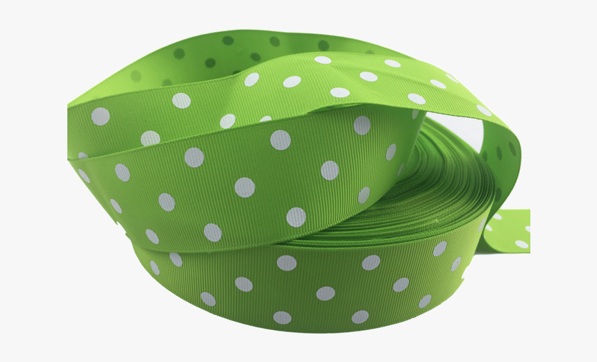 Ribbons [tag] Lime Green Polka Dot Grosgrain Ribbon, HD Png Download