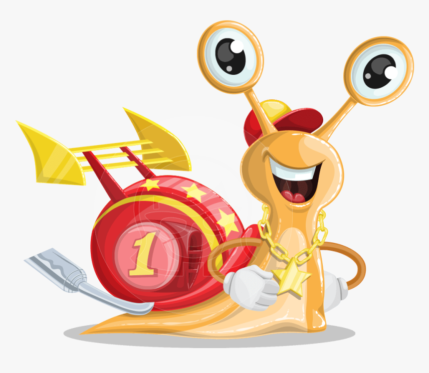 Racer Snail Cartoon Vector Character Aka Mr, HD Png Download