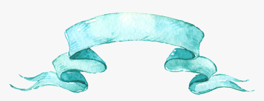 #watercolor #scroll #banner #teal #mint #png, Transparent Png