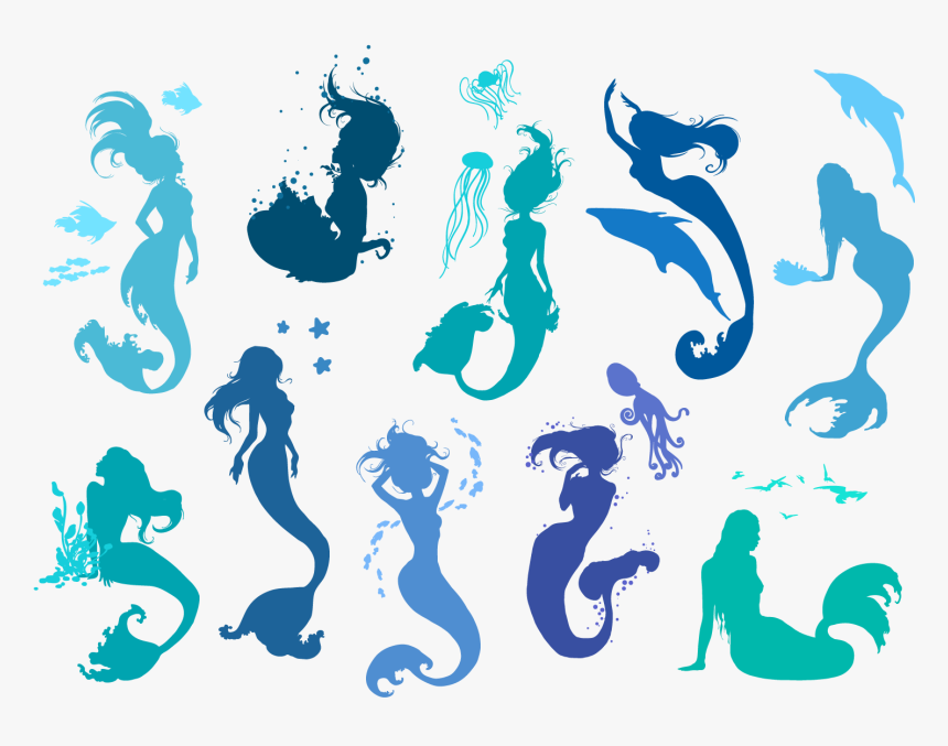 Mermaid Silhouette Png, Transparent Png