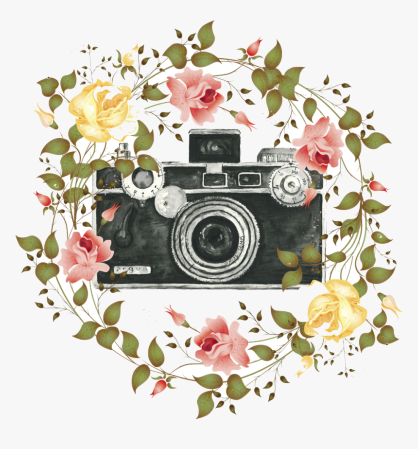 Camera Flower Wreath, HD Png Download