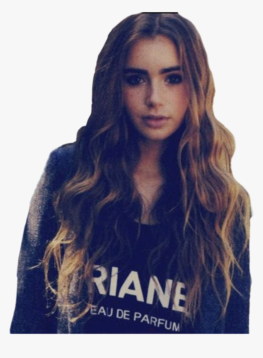 Lily Collins Long Hair , Png Download, Transparent Png