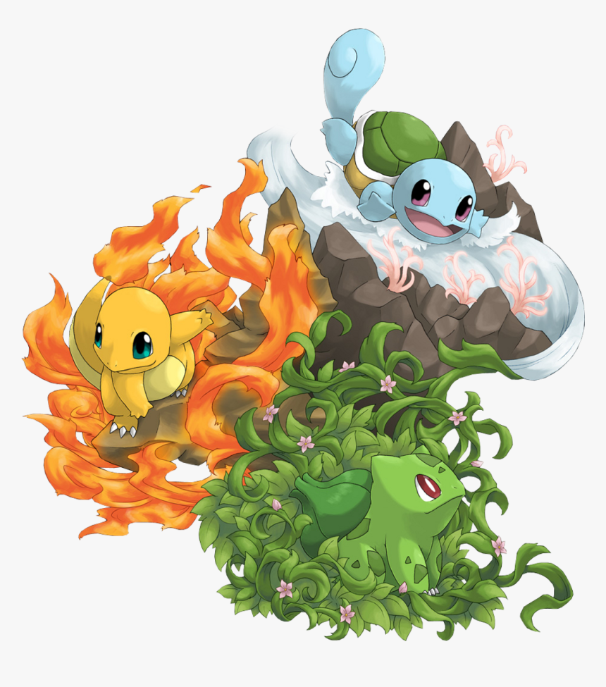 #pokemon #shiny #charmander #bulbasaur #squirtle #grass, HD Png Download