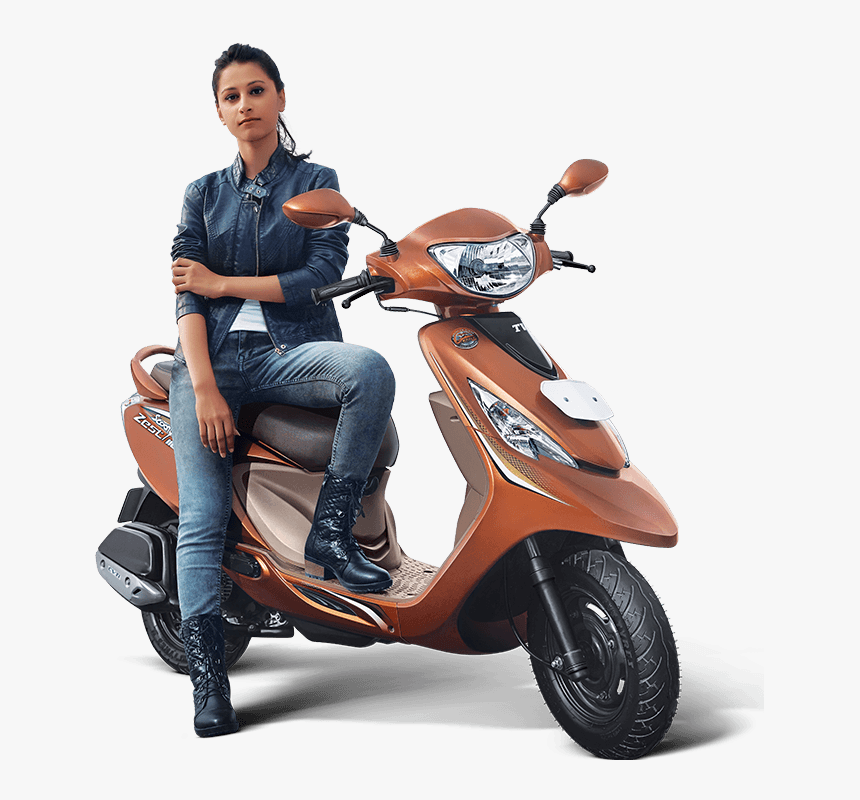 Scooty With Girl Png , Png Download, Transparent Png