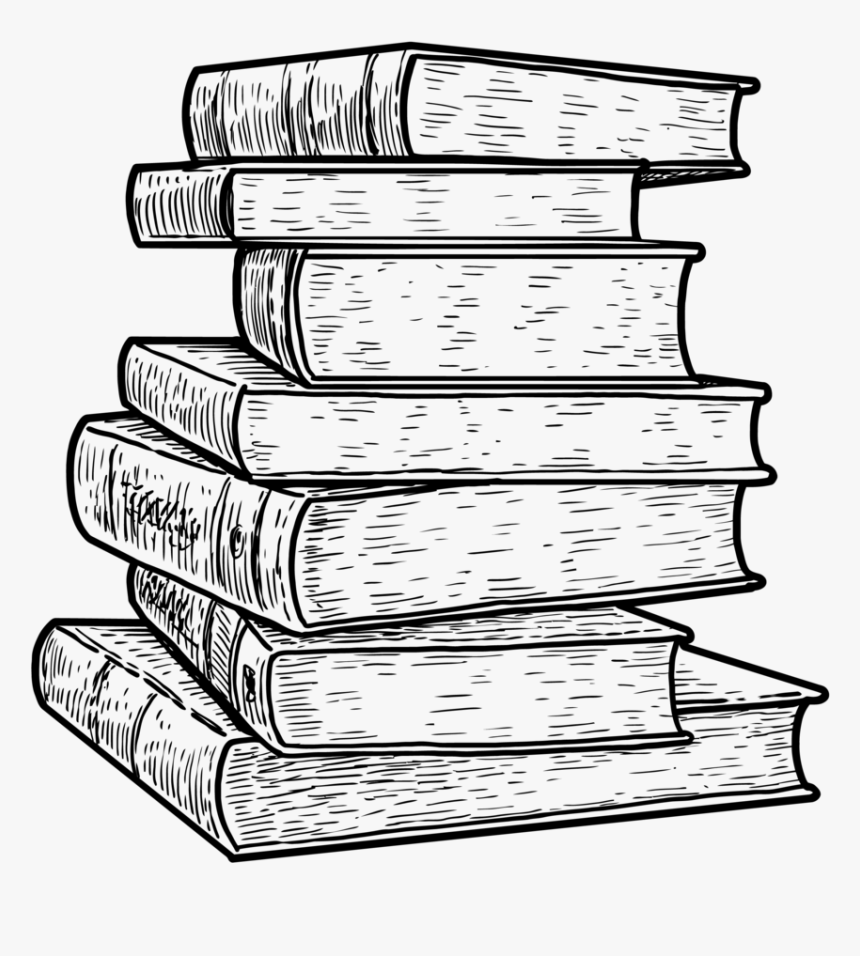 Stack Of Books Line Drawing , Png Download, Transparent Png