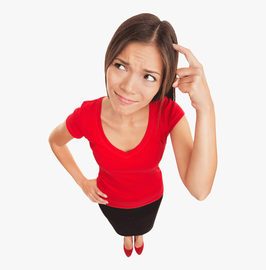 Confused Girl Smtg - Woman Scratching Her Head, HD Png Download