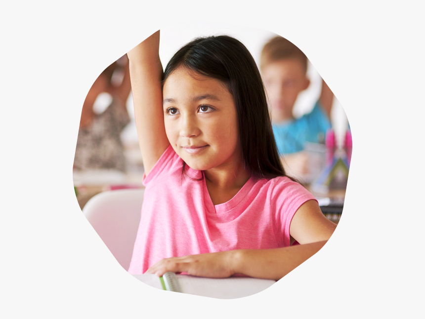 Transparent Confused Girl Png - 學生 舉 手, Png Download