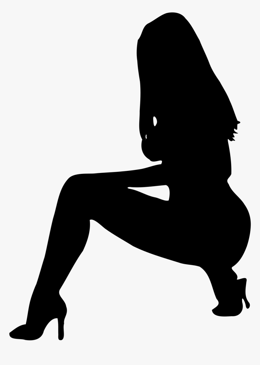 Woman Silhouette 52 Clip Arts - Sitting Woman Silhouette Shape, HD Png Download