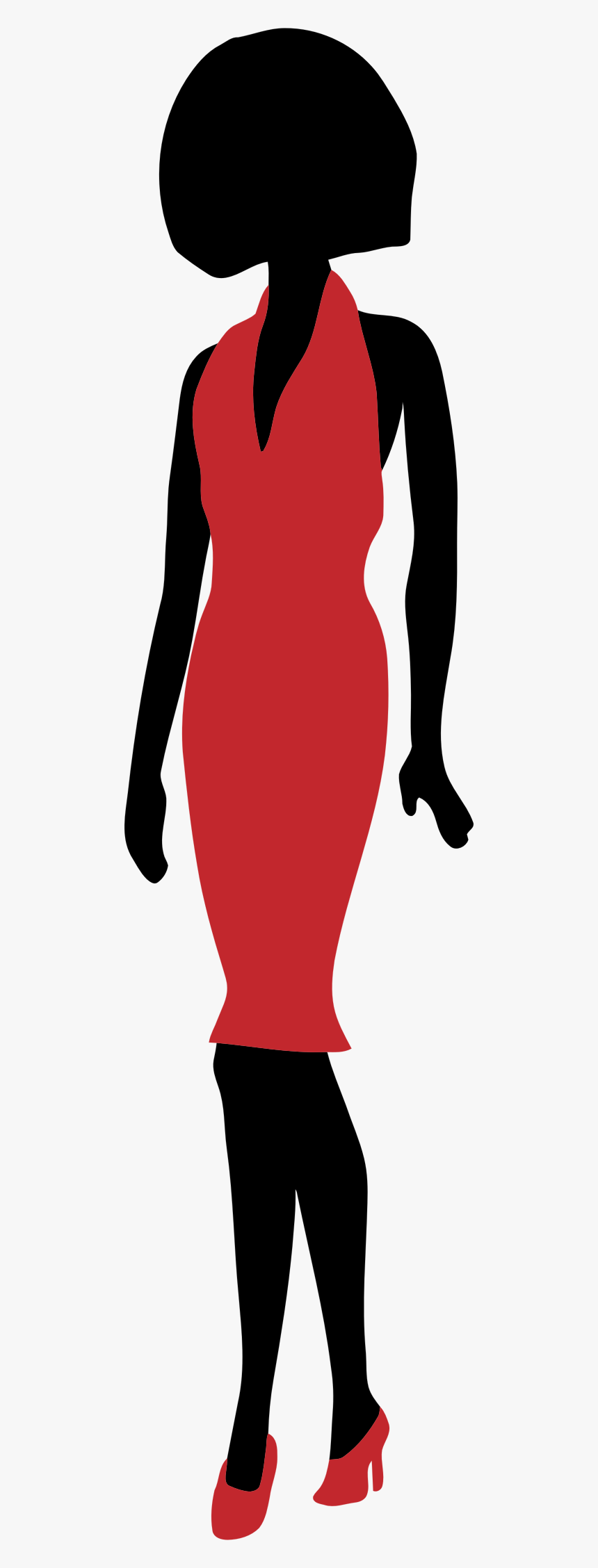 Clipart - Woman Silhouette Red Dress, HD Png Download