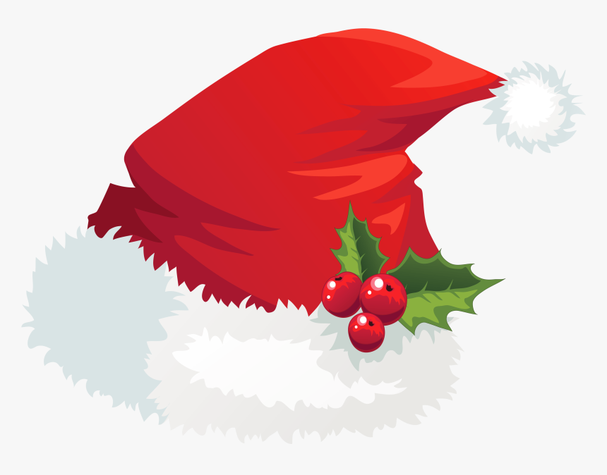 Christmas Santa Claus Hat Mistletoe - Christmas Icon Free Vector, HD Png Download