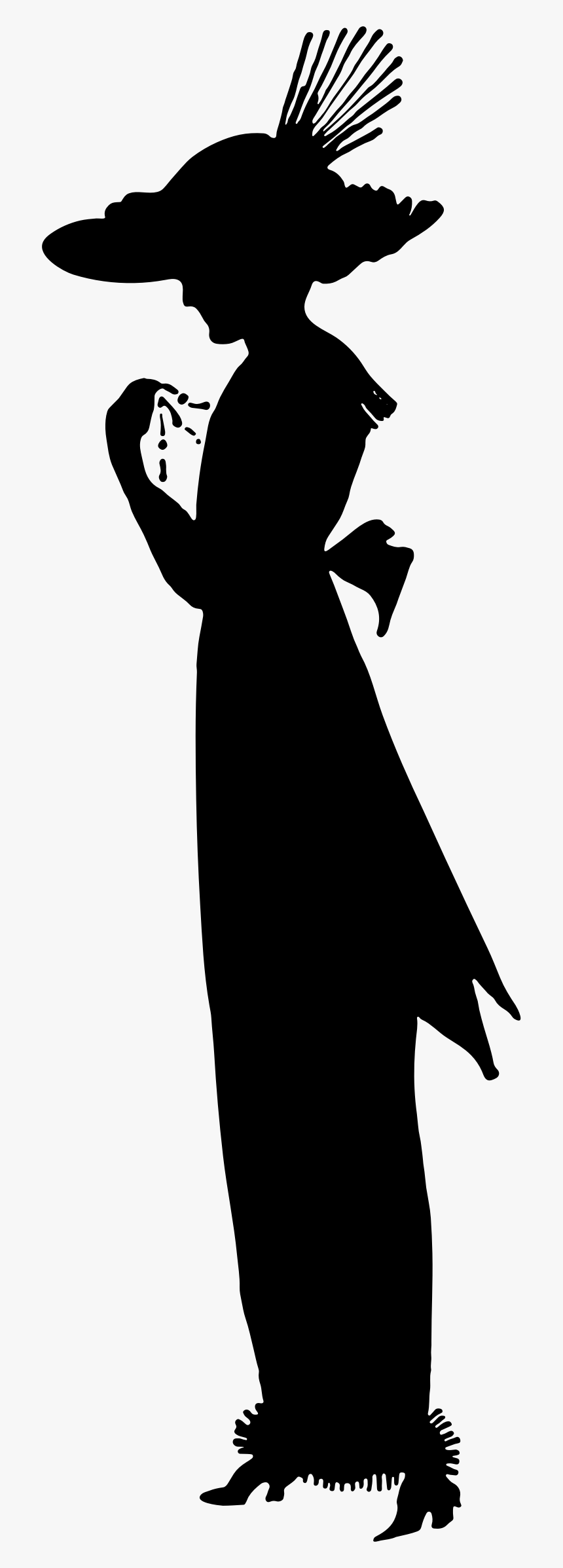 1911 Fashion Silhouette Clip Arts - Woman Hat Silhouette Png, Transparent Png