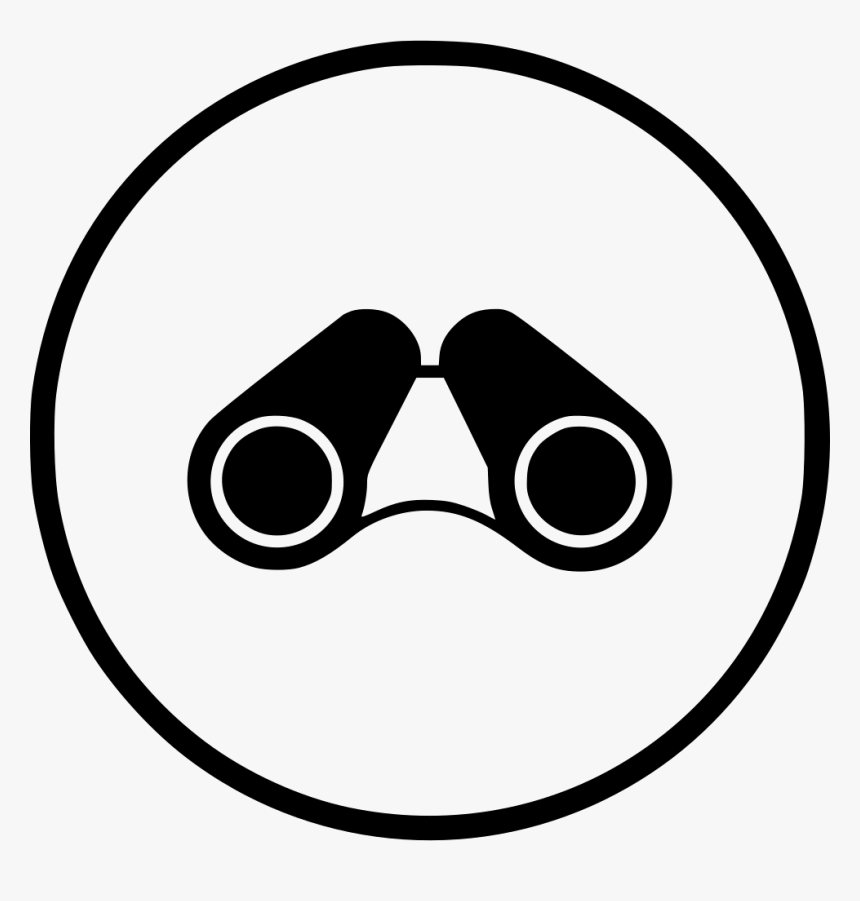Line Art,nose,circle,clip Book,binoculars - Telescope Icon Round Black, HD Png Download