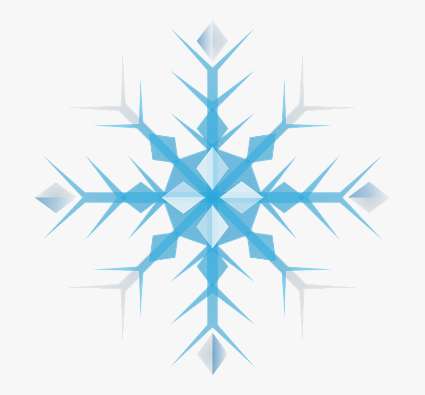 Navidad, Geométrica, Hielo, Snow, Copo De Nieve - Snowflake Clipart Blue, HD Png Download
