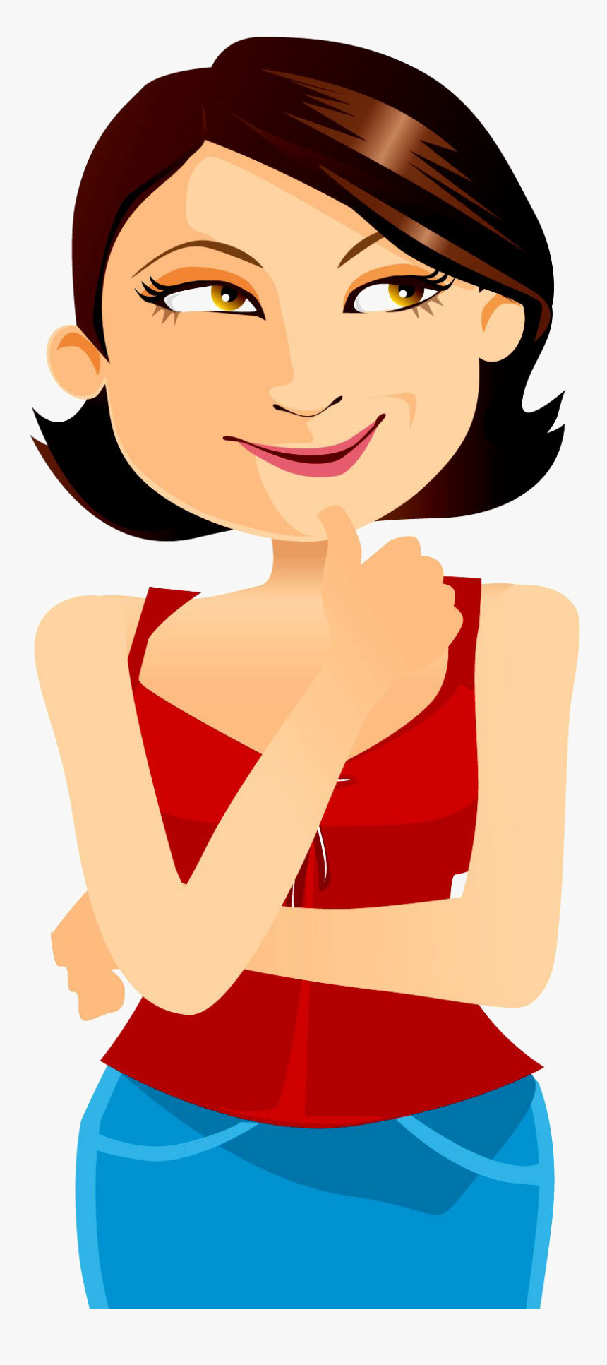 Thinking Woman Png Image Free Download - Working Women Vs At Home, Transparent Png