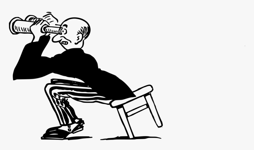 Man Using Binoculars 2 - Some People Full Time Job, HD Png Download