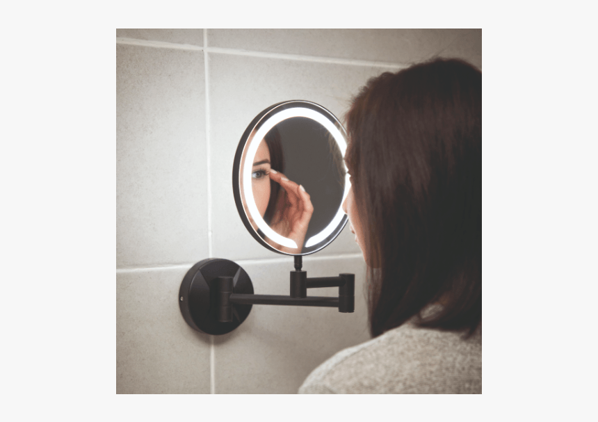 Black Magnifying Wall Mirror, HD Png Download