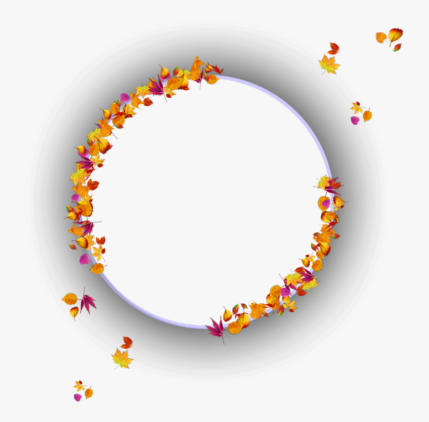 #border #line #circle #round #circleframe #frame #borderline - Circle Fall Leaf Border, HD Png Download