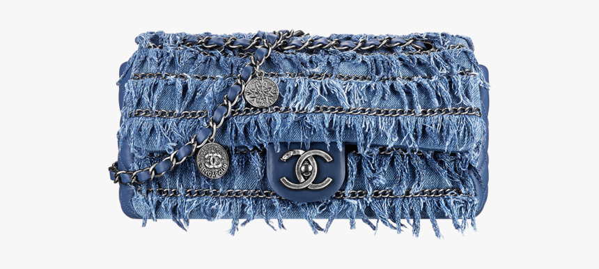 Handbag Denim Fashion Jeans Chanel Free Transparent - Chanel Denim Bag Fringe, HD Png Download