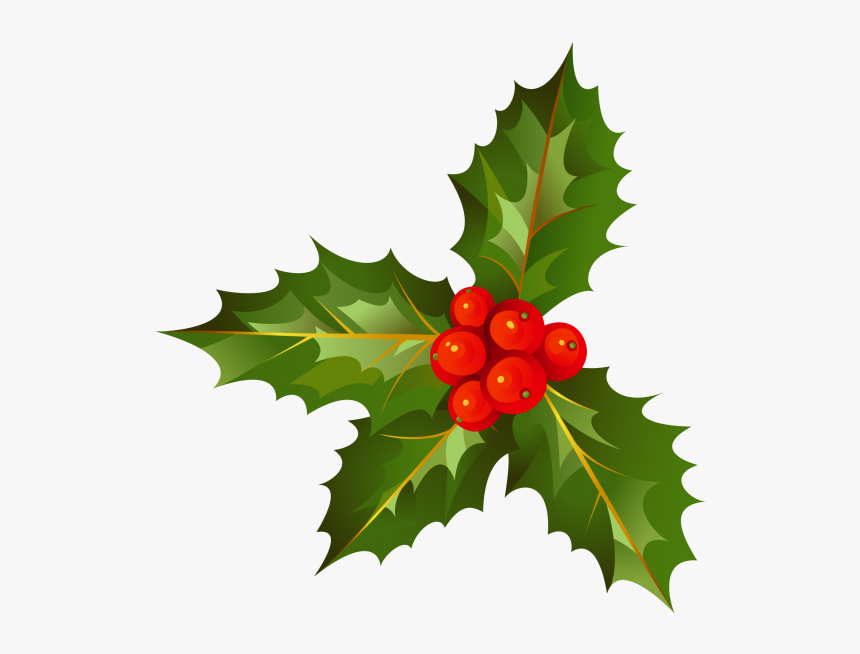 Christmas Decoration With Holly Leave Png Image Free - Transparent Holly, Png Download