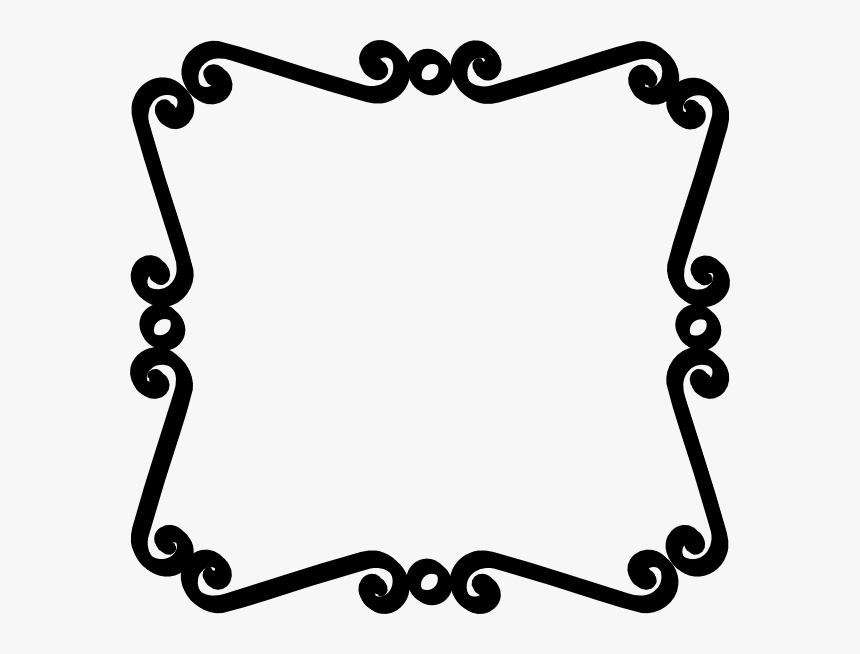 Black And White Scroll Border Clip Art - Border Clipart Black And White, HD Png Download