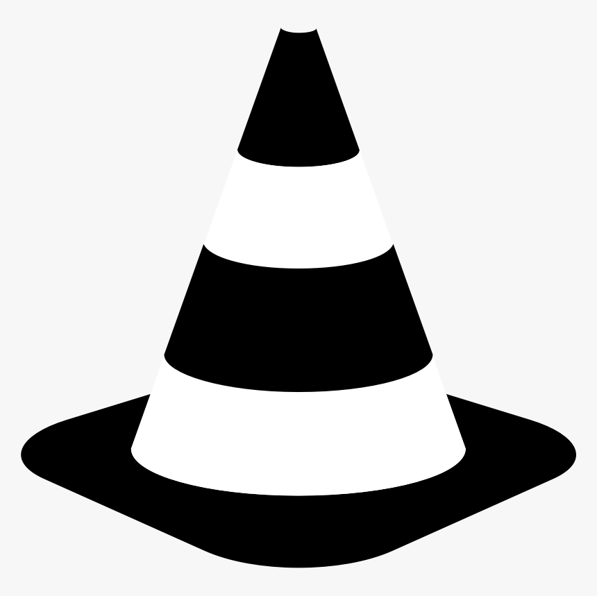 Transparent Construction Cone Png - Black And White Traffic Cone, Png Download