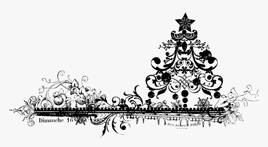 Snowflake Border Black And White Png Transparent - Christmas Border Black And White, Png Download